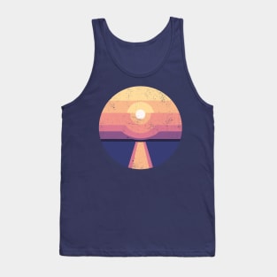 Sea Sunset. Landscape illustration Tank Top